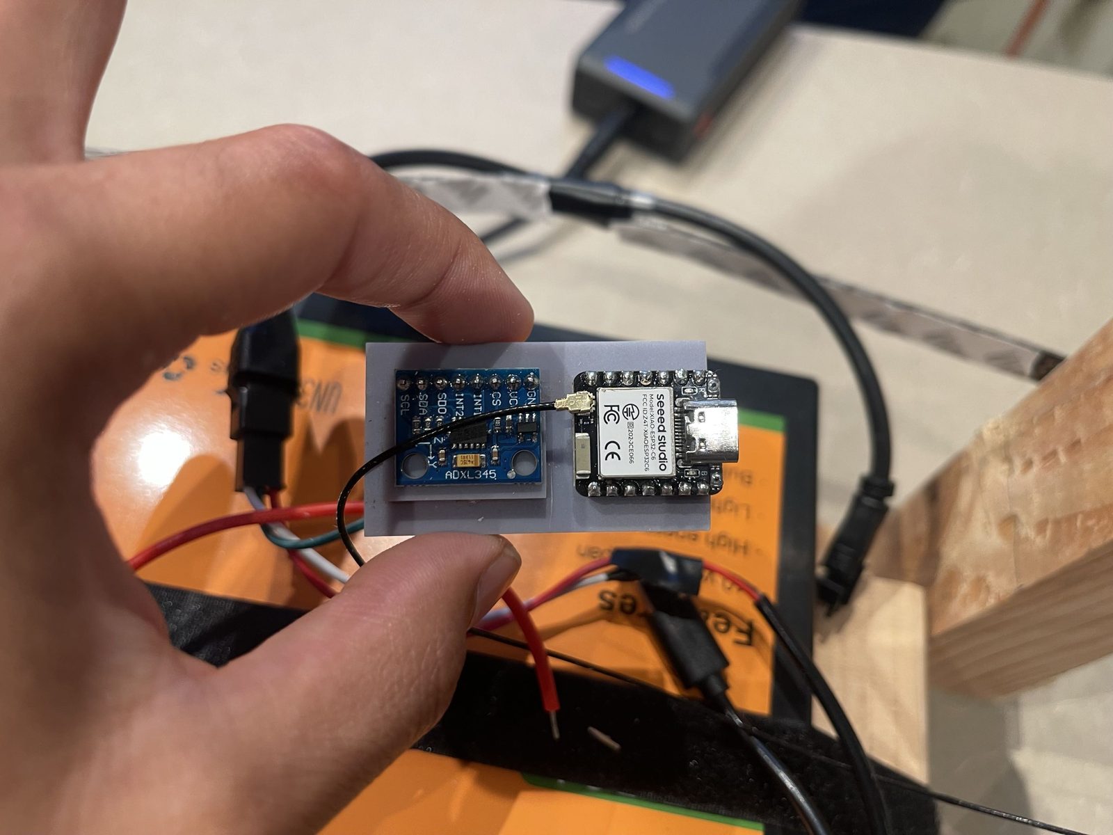 Custom PCB with ESP32-C6 and ADXL345